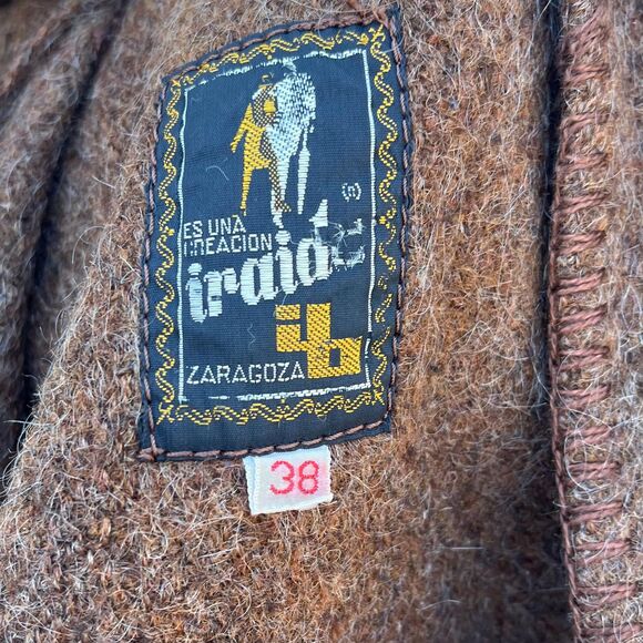 Vintage Wool Poncho Spanish Cape in Brown 1960s Bohemian Clothing Unisex - Picture 8 of 11